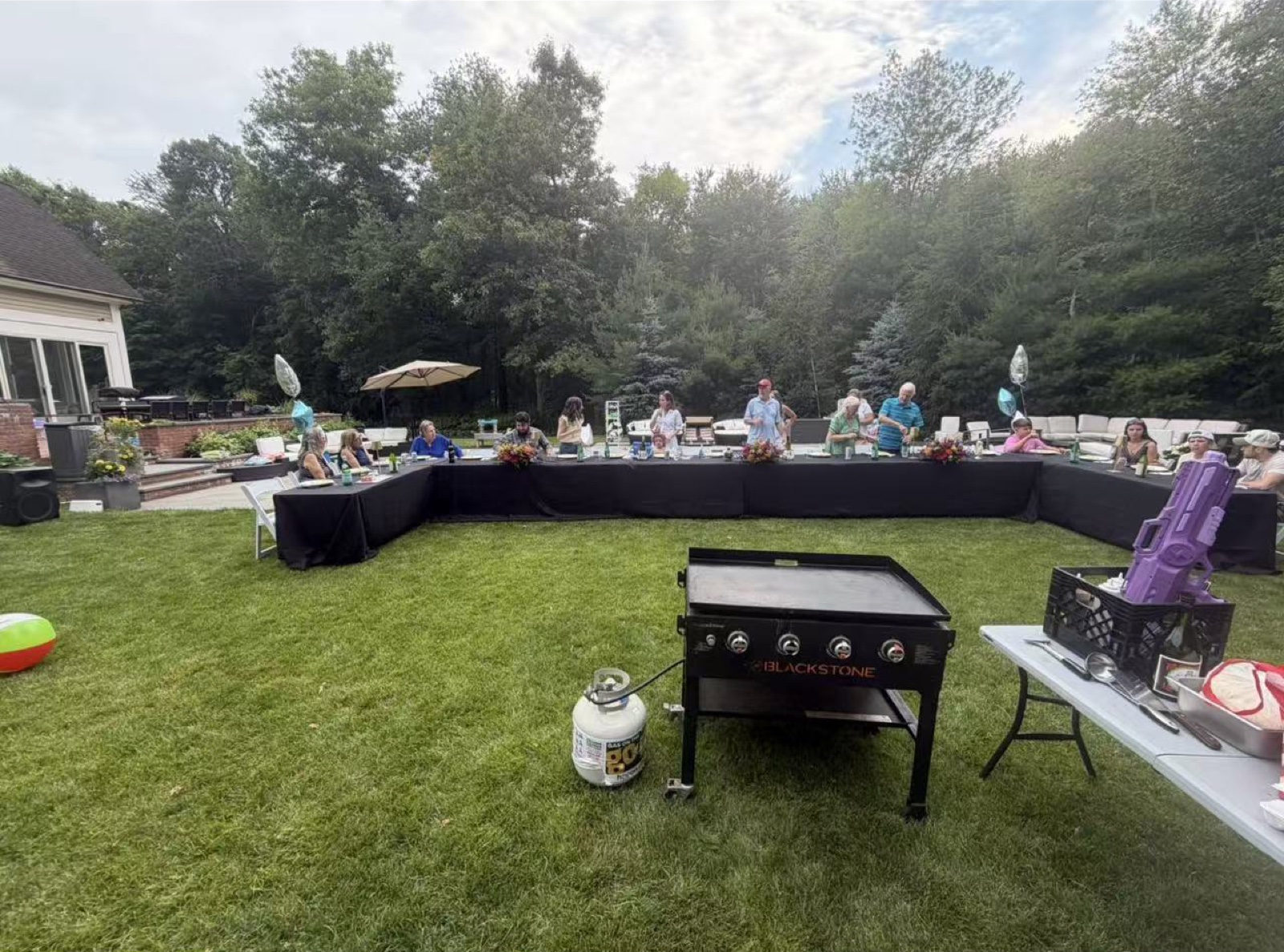 Grill Ready Backyard hibachi grill setup ready for a home party in Connecticut