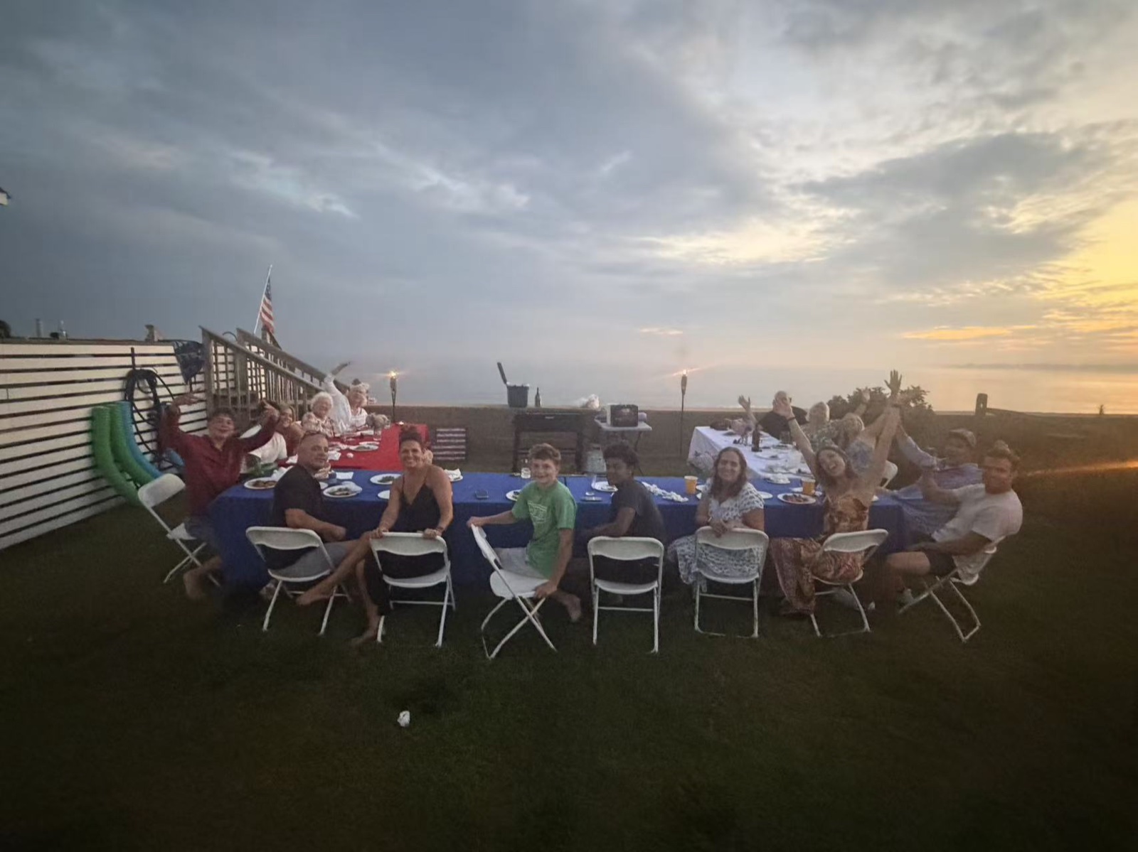 Rooftop Sunset Rooftop hibachi party gathering at sunset in Connecticut