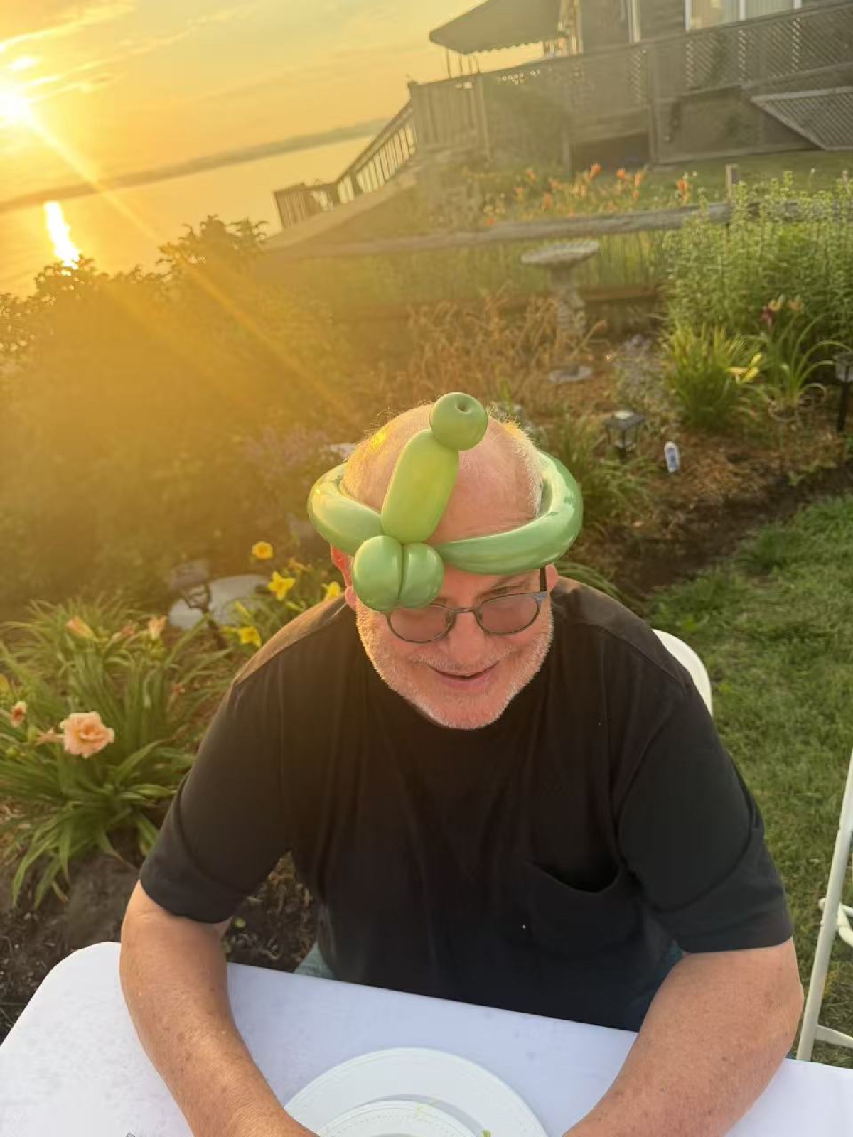 Sunset Vibes Guest enjoying a sunset hibachi party by the water in Connecticut