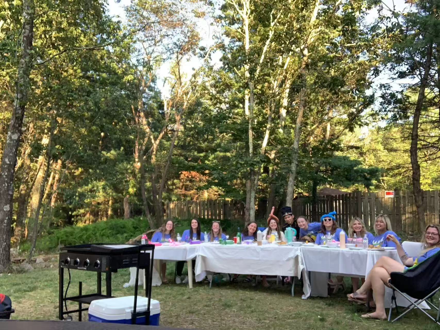 Backyard hibachi party setup in Westport CT Backyard hibachi party setup in Westport CT