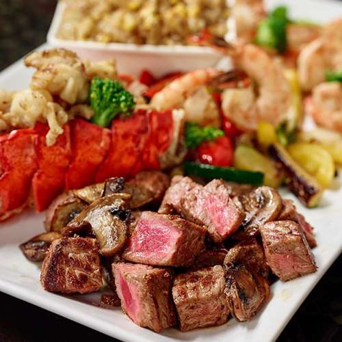 Hibachi Catering Menu - Happy Hibachi Catering Hibachi menu - filet mignon and lobster tail at home party Westport CT
