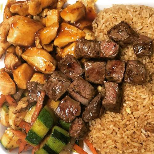 Steak & Chicken Hibachi NY strip steak and chicken - at home catering Connecticut